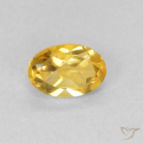 0.49ct 天然 ゴールド シトリン, 楕円形, VVS