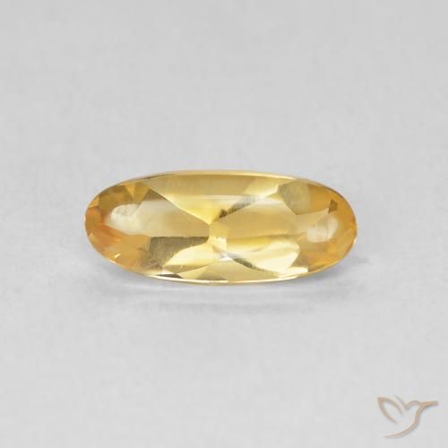 0.85ct 天然 濃いゴールデンオレンジ シトリン, 楕円形, 透明