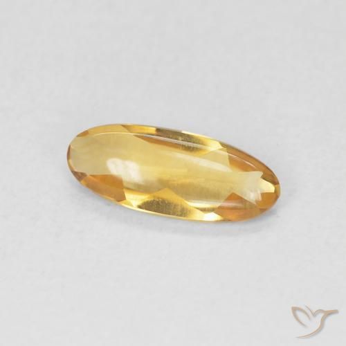 0.68カラットの天然Medium Light-Goldenシトリン、楕円形、透明
