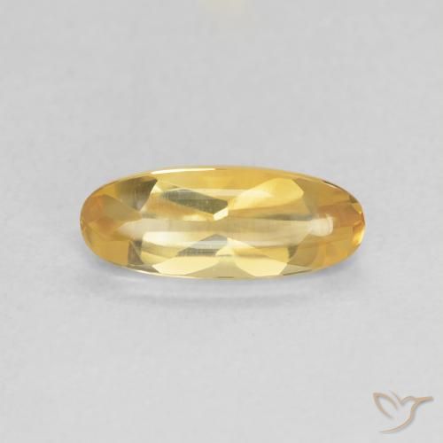 0.91ct 天然 ミディアムゴールド シトリン, 楕円形, 透明