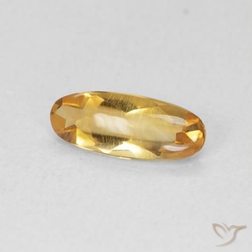 0.78カラットの天然Medium Light-Goldenシトリン、楕円形、透明