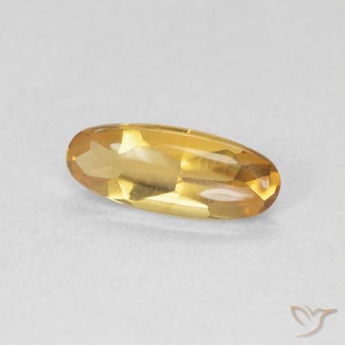 0.87カラットの天然Medium Light-Goldenシトリン、楕円形、透明