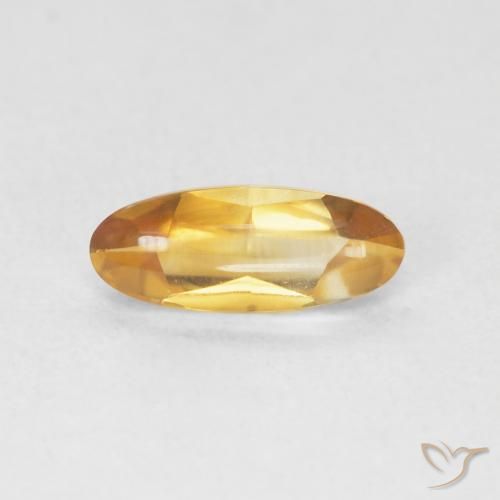 0.90ct 天然 ゴールドオレンジ シトリン, 楕円形, 透明