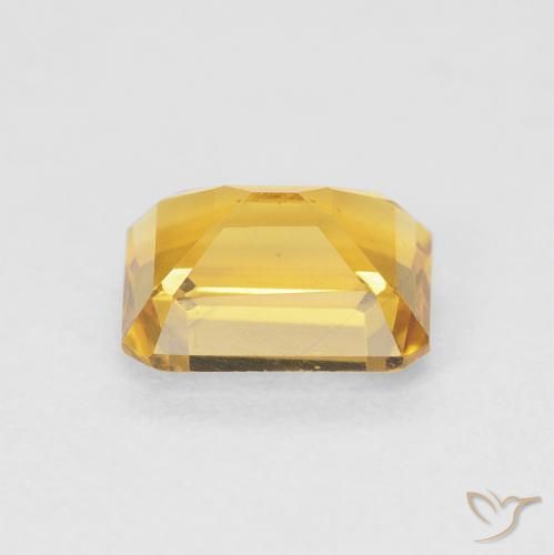 1.58カラットの天然Medium Light Orange-Goldシトリン、八角形 / エメラルドカット、VVS