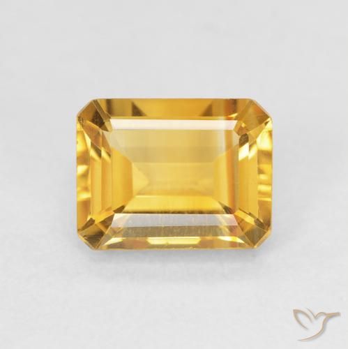 1.64ct 天然 Medium Light Orange-Gold シトリン, エメラルドカット, VVS