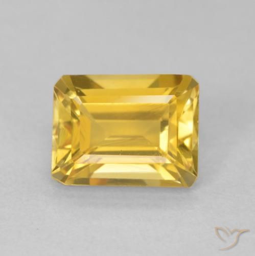 1.65ct 天然 ゴールド シトリン, エメラルドカット, VVS-VS