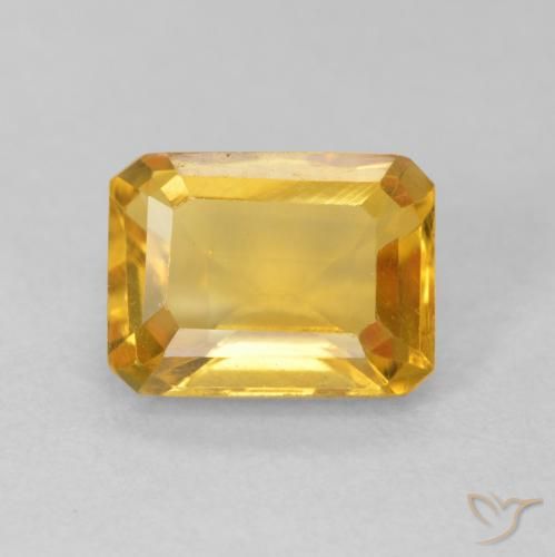 1.62ct 天然 Medium Light Orange-Gold シトリン, エメラルドカット, VVS-VS