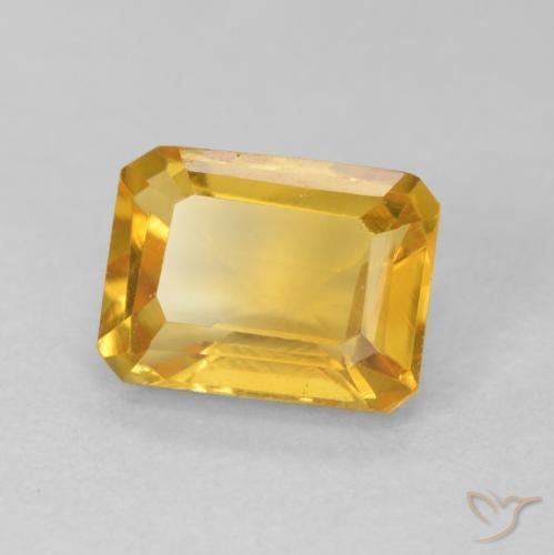1.62カラットの天然Medium Light Orange-Goldシトリン、八角形 / エメラルドカット、VVS-VS
