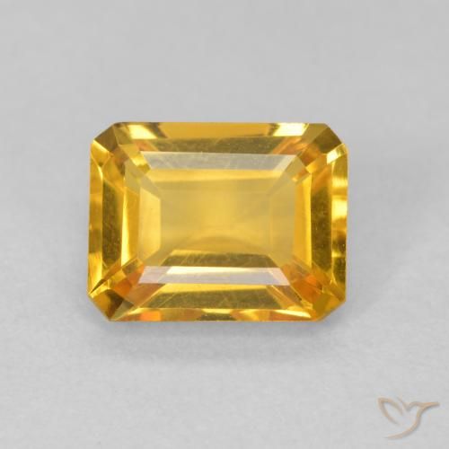 1.52ct 天然 オレンジゴールド シトリン, エメラルドカット, VVS-VS