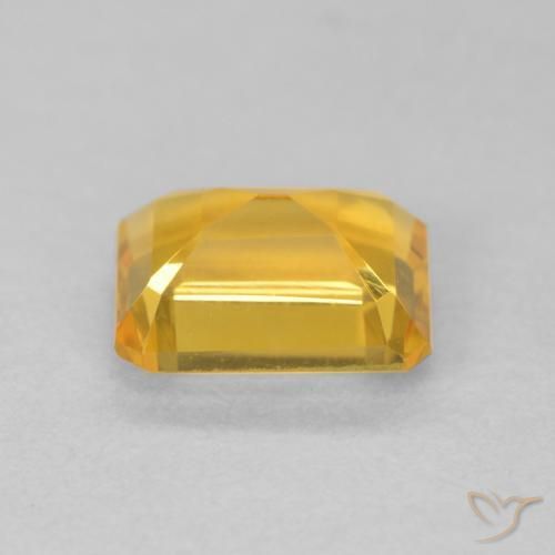 1.52カラットの天然オレンジゴールドシトリン、八角形 / エメラルドカット、VVS-VS
