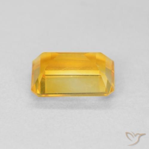 1.26カラットの天然Medium Light Orange-Goldシトリン、八角形 / エメラルドカット、VVS-VS