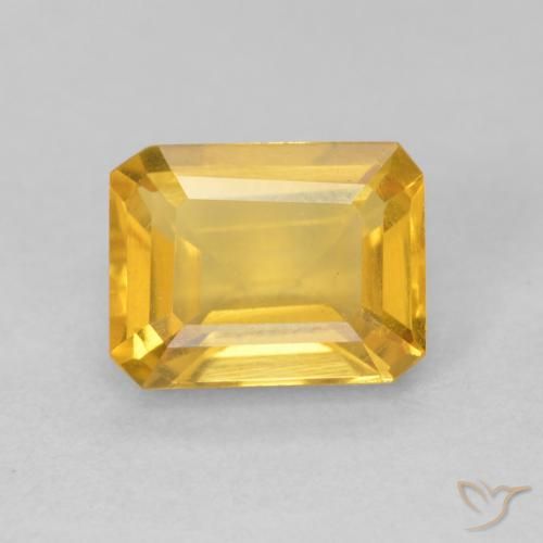 1.64ct 天然 明るいゴールド シトリン, エメラルドカット, VVS-VS