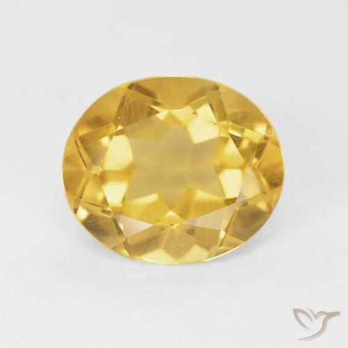 4.37ct 天然 ゴールドオレンジ シトリン, 楕円形, VVS-VS