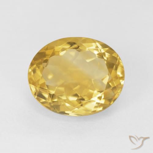 4.77ct 天然 ミディアムゴールデン シトリン, 楕円形, VVS-VS