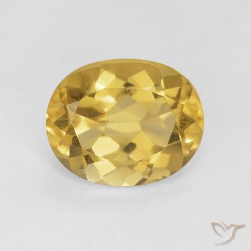 4.09ct 天然 ミディアムゴールデン シトリン, 楕円形, VVS-VS
