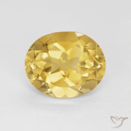 4.08ct 天然 ミディアムゴールデン シトリン, 楕円形, VVS-VS