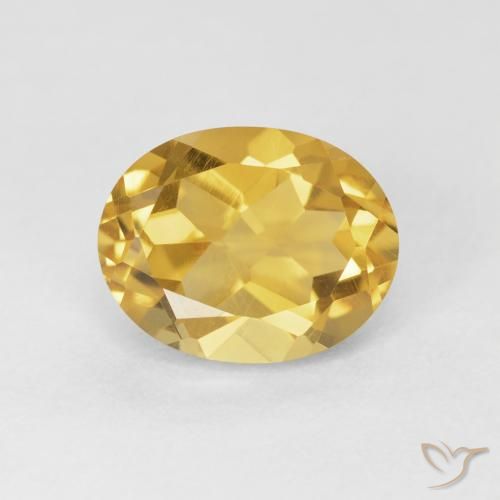 3.88ct 天然 ミディアムゴールデン シトリン, 楕円形, VVS-VS