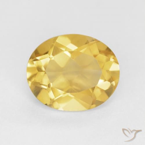 4.39ct 天然 ミディアムゴールデン シトリン, 楕円形, VVS-VS
