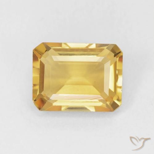 1.68ct 天然 濃いゴールド シトリン, エメラルドカット, VVS-VS