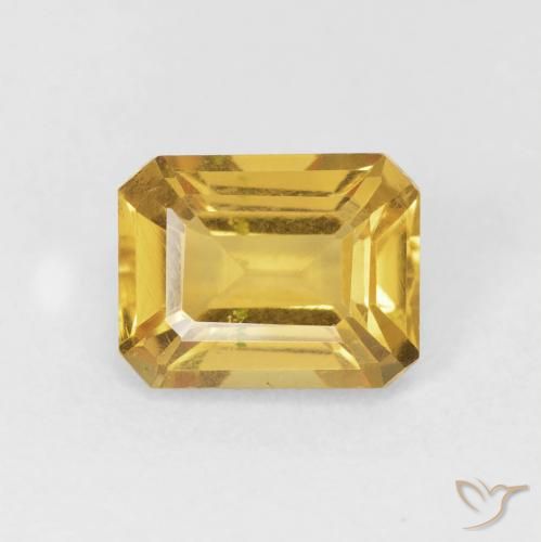 1.63ct 天然 ゴールド シトリン, エメラルドカット, VVS-VS