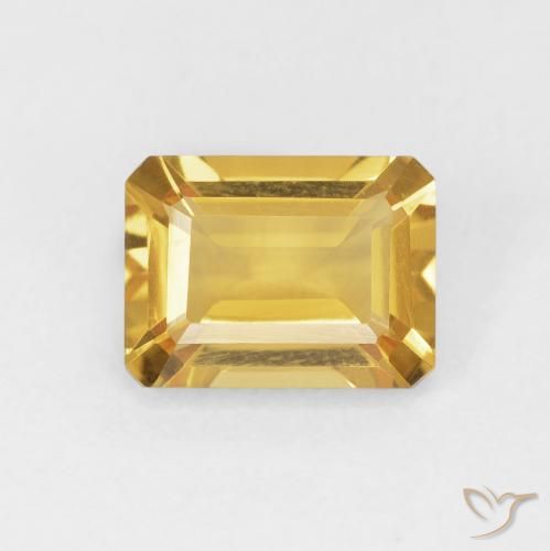 1.52ct 天然 ゴールド シトリン, エメラルドカット, VVS-VS