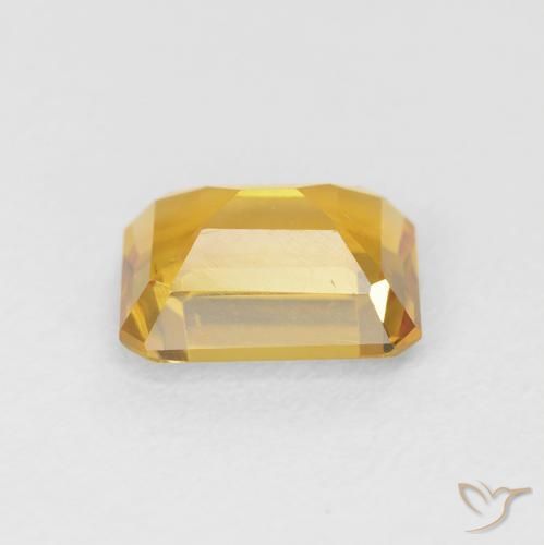 1.44カラットの天然Medium Light Orange-Goldシトリン、八角形 / エメラルドカット、VVS-VS