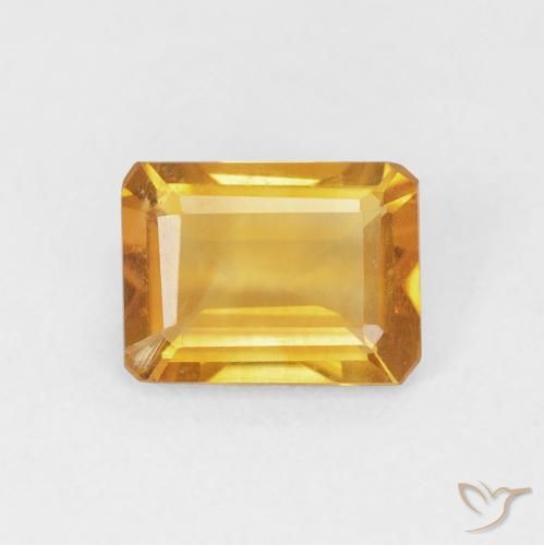 1.15ct 天然 ゴールドオレンジ シトリン, エメラルドカット, VS