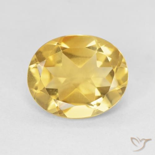 4.13ct 天然 ミディアムゴールデン シトリン, 楕円形, VVS-VS