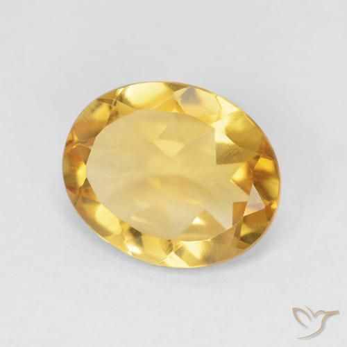 3.47カラットの天然Medium Light Orange-Goldシトリン、楕円形、VVS-VS