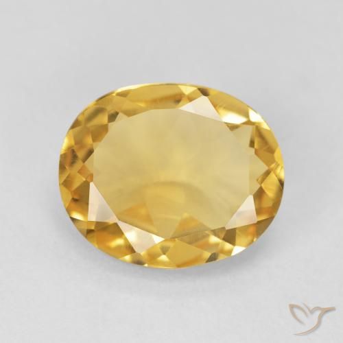 3.98ct 天然 ミディアムゴールド シトリン, 楕円形, VVS-VS
