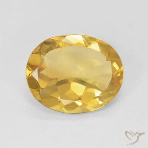 3.34ct 天然 ゴールドオレンジ シトリン, 楕円形, VVS-VS
