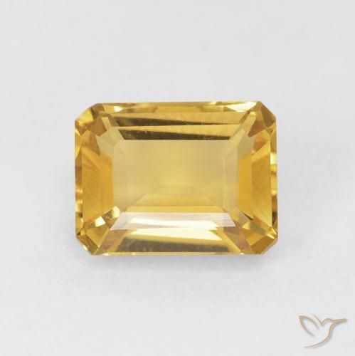 1.78ct 天然 ゴールド シトリン, エメラルドカット, VVS