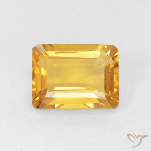 1.74ct 天然 ゴールド シトリン, エメラルドカット, VVS-VS