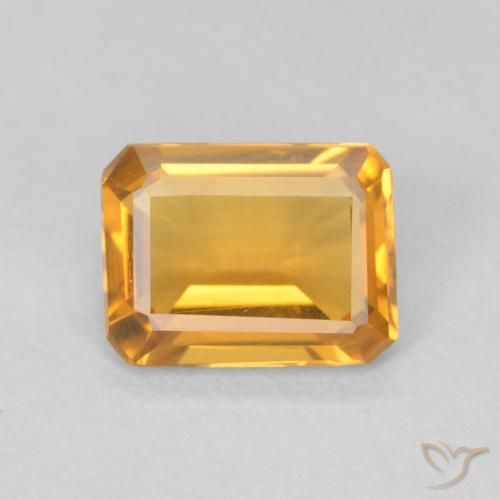 1.07ct 天然 オレンジゴールド シトリン, エメラルドカット, VVS-VS