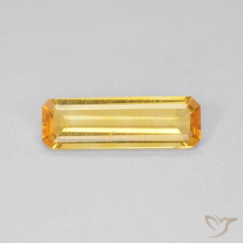 0.99ct 天然 ゴールド シトリン, エメラルドカット, VVS-VS