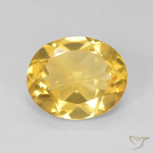 4.08ct 天然 ミディアムゴールデン シトリン, 楕円形, VVS