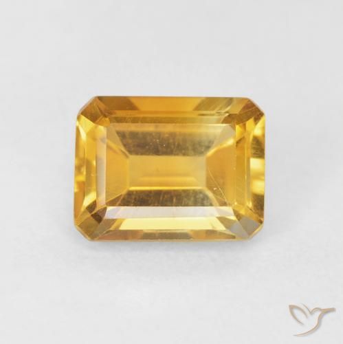 1.54ct 天然 オレンジゴールド シトリン, エメラルドカット, VVS