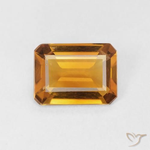 1.10ct 天然 Medium Light-Golden シトリン, エメラルドカット, VS