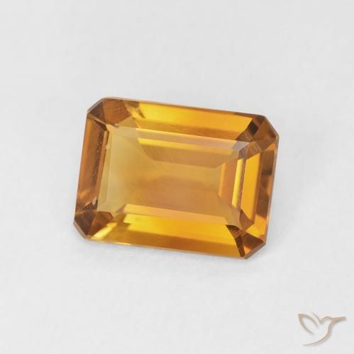 1.10カラットの天然Medium Light-Goldenシトリン、八角形 / エメラルドカット、VS