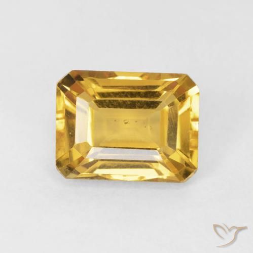 1.62ct 天然 ゴールド シトリン, エメラルドカット, VS