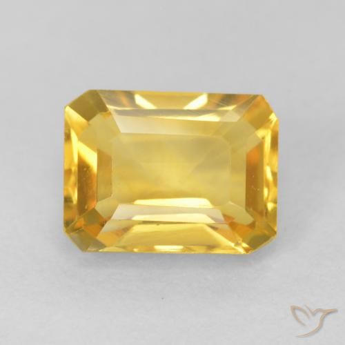 1.76ct 天然 ゴールデンオレンジ シトリン, エメラルドカット, VVS