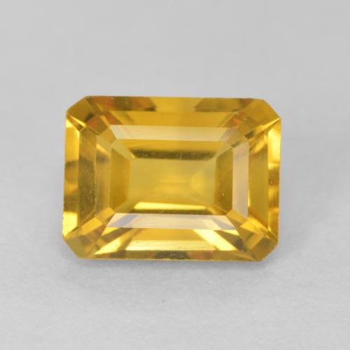 1.66ct 天然 明るいゴールド シトリン, エメラルドカット, VVS