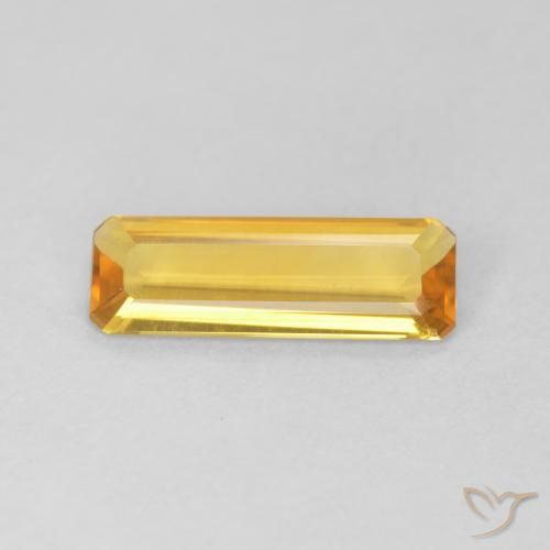 0.86ct 天然 明るいゴールド シトリン, エメラルドカット, VVS