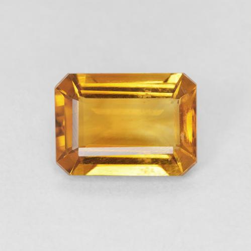 1.11ct 天然 濃いオレンジゴールド シトリン, エメラルドカット, VVS-VS