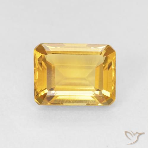 1.49ct 天然 ゴールド シトリン, エメラルドカット, VVS-VS