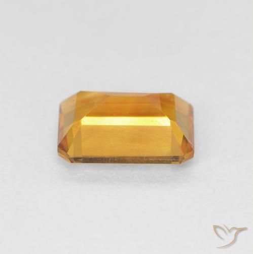 1.23カラットの天然Medium Light Orange-Goldシトリン、八角形 / エメラルドカット、VVS-VS