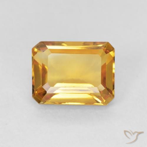 1.62ct 天然 Medium Light-Golden シトリン, エメラルドカット, VVS-VS