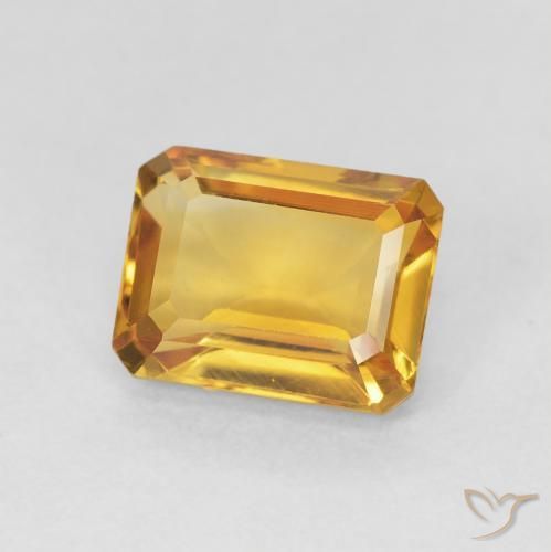 1.62カラットの天然Medium Light-Goldenシトリン、八角形 / エメラルドカット、VVS-VS