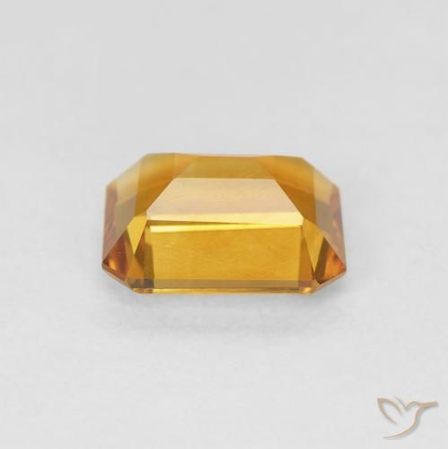 1.29カラットの天然Medium Light Orange-Goldシトリン、八角形 / エメラルドカット、VVS-VS
