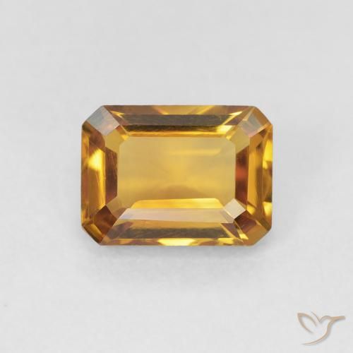 1.39ct 天然 Medium Light-Golden シトリン, エメラルドカット, VVS-VS